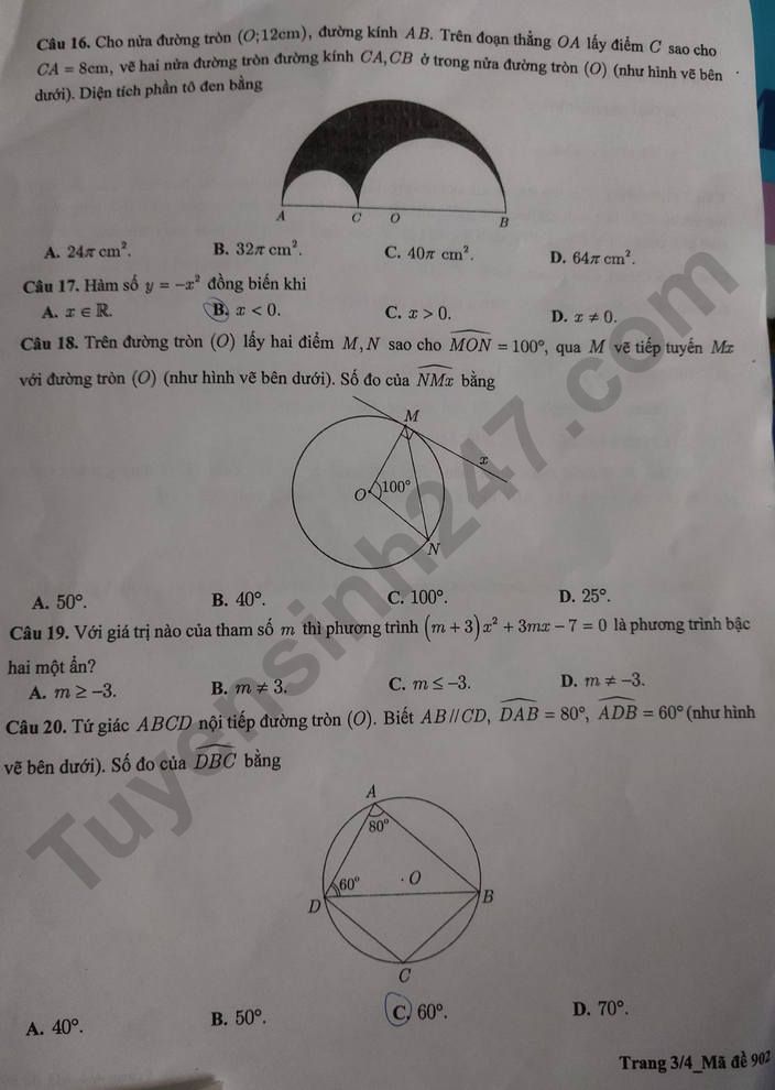De thi ki 2 mon Toan lop 9 - So GD Can Tho 2023