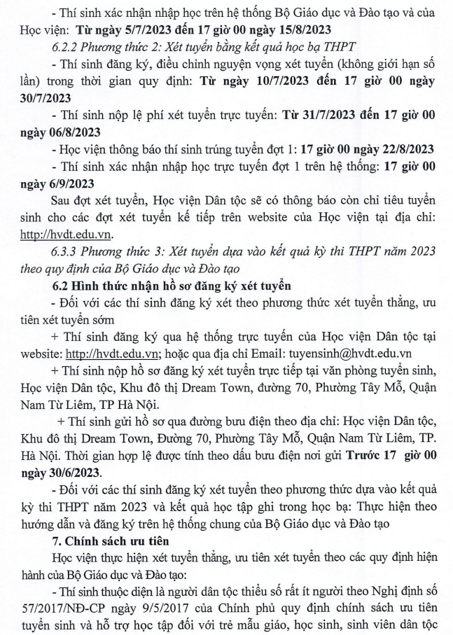 Phuong an tuyen sinh Hoc vien Dan toc 2023
