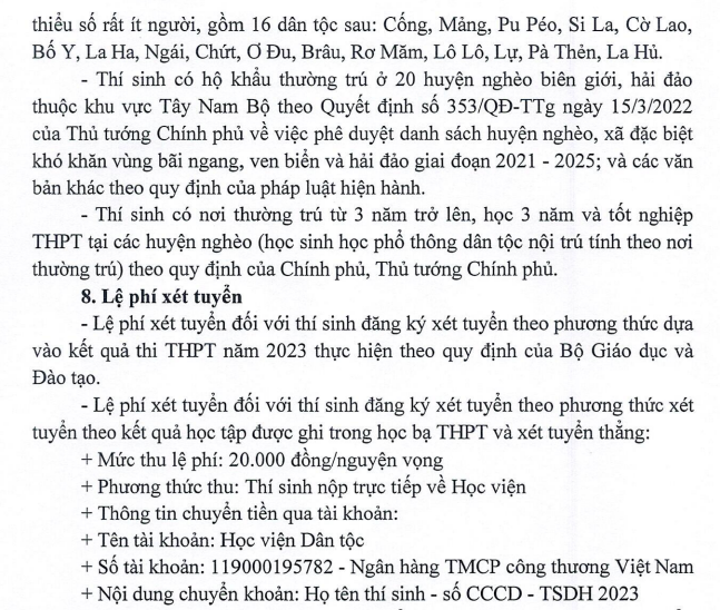Phuong an tuyen sinh Hoc vien Dan toc 2023