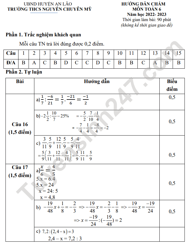 De thi ki 2 lop 6 mon Toan 2023 - THCS Nguyen Chuyen My (Co dap an)