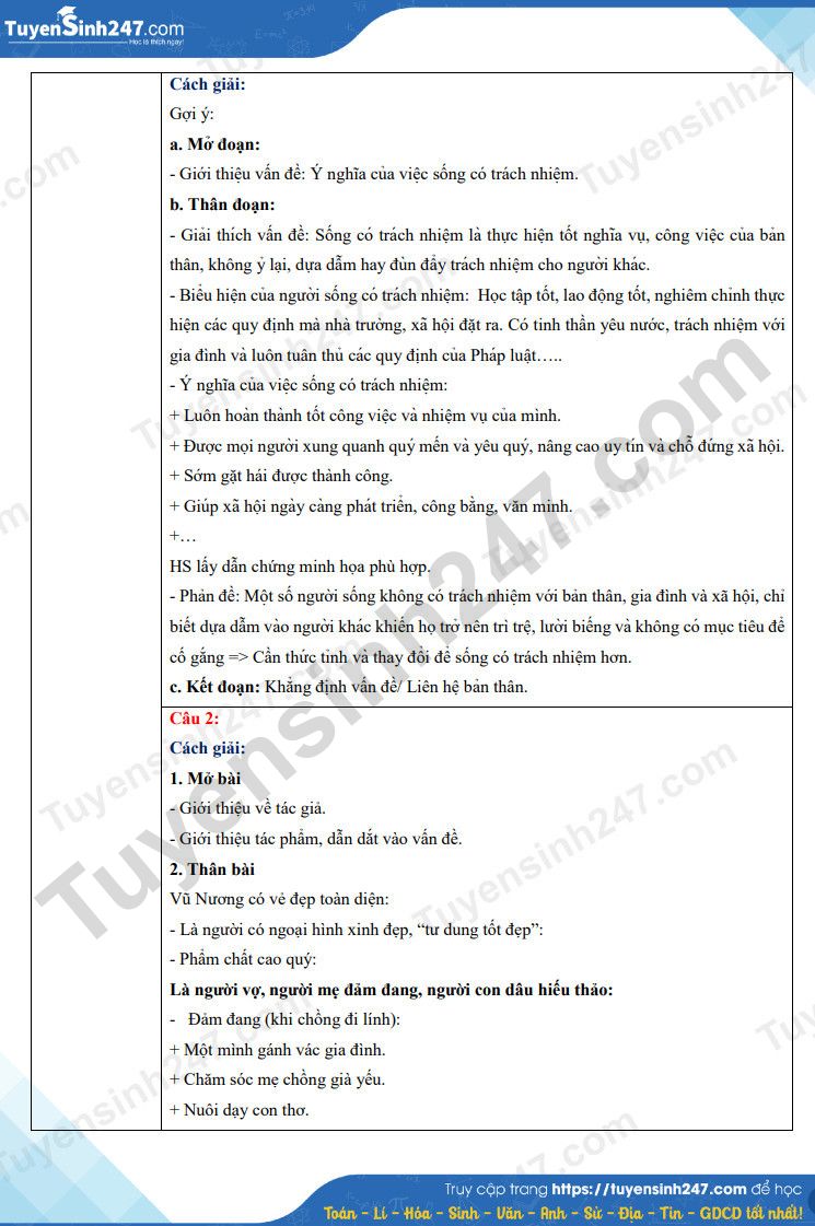 Dap an de thi vao lop 10 Nam Dinh mon Van nam 2023