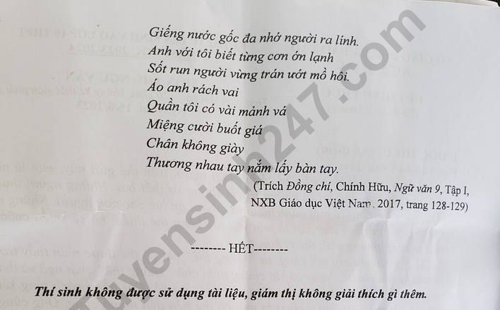 Dap an de thi tuyen sinh lop 10 mon Van - Kien Giang 2023