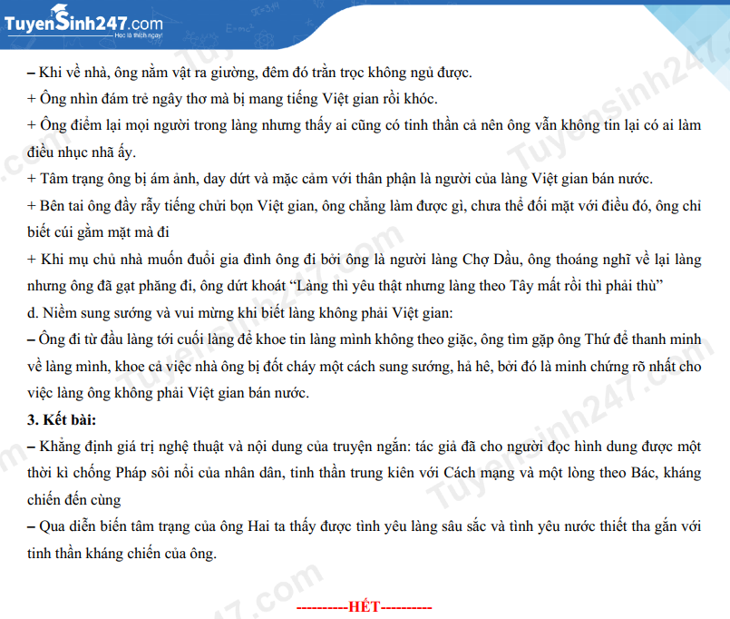 Dap an de thi vao lop 10 mon Van - Tuyen Quang 2024