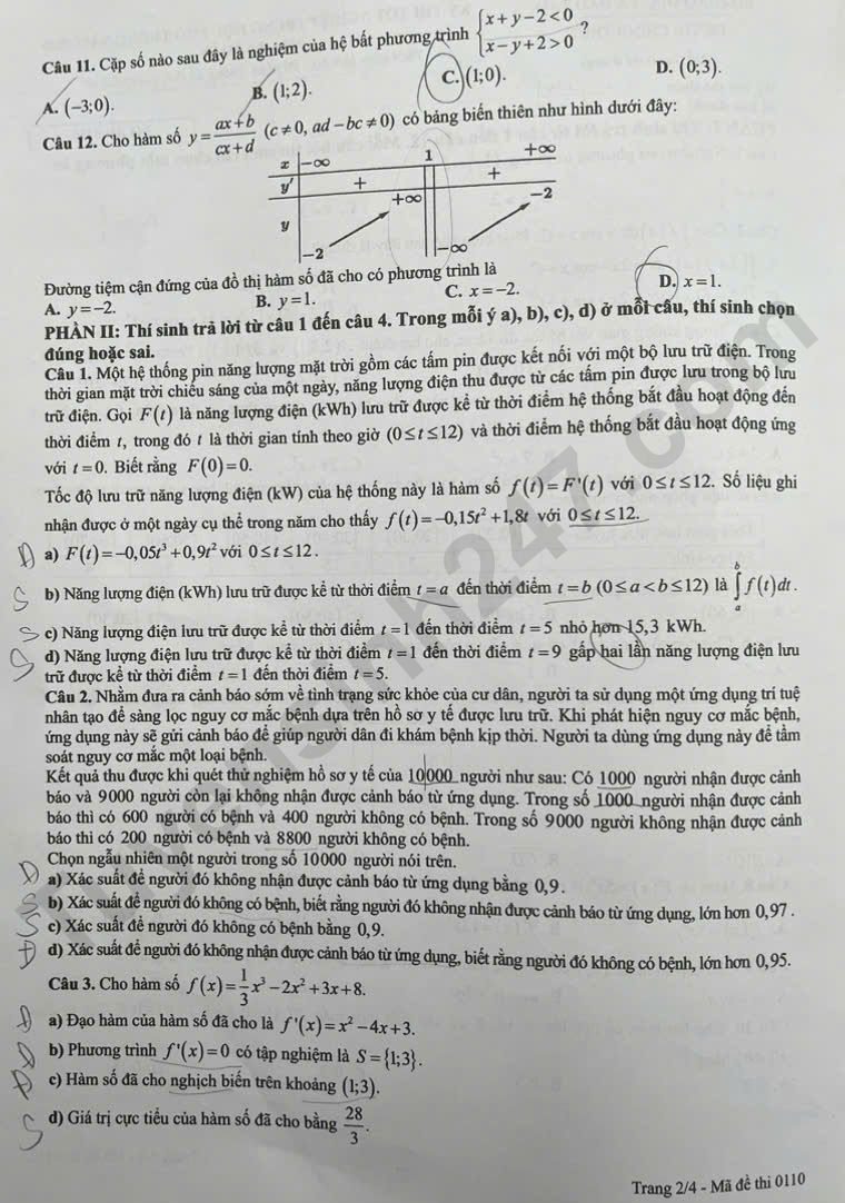Dap an de thi tot nghiep THPT 2026 mon Toan - Tat ca ma de