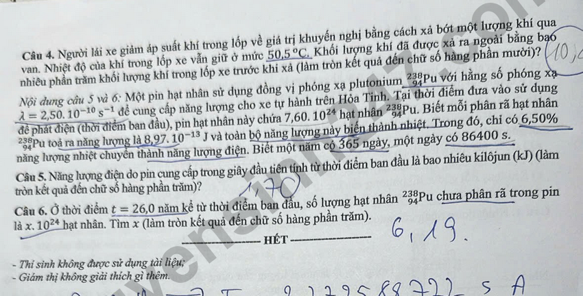 Cap nhat dap an de thi tot nghiep THPT 2026 mon Ly - Ma de 0203