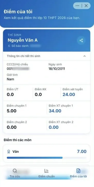 Huong dan Tra cuu diem thi vao lop 10 Ha Noi nam 2026