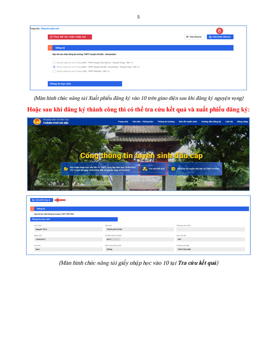 Cac buoc xac nhan nhap hoc lop 10 cong lap Ha Noi nam 2026