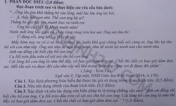 De thi vao lop 10 mon Van Can Tho nam 2015