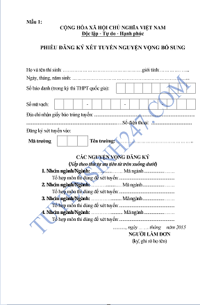Ho so xet tuyen NV2 va NVBS 2015 - DH,CD