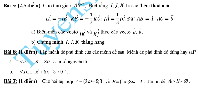 De thi giua ki 1 lop 10 mon Toan nam 2015 - So GD Hue
