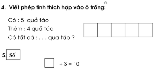 De thi hoc ki 1 lop 1 mon Toan nam 2015