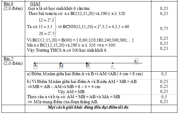 De kiem tra hoc ki 1 lop 6 mon Toan - THCS Hoa Lu nam 2015