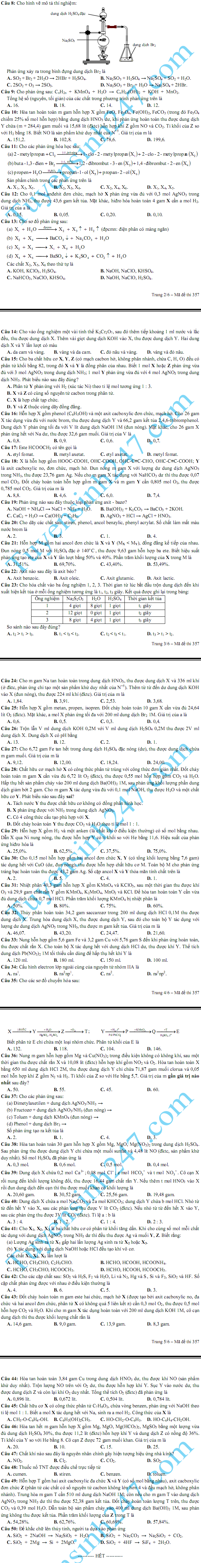 De thi thu THPT Quoc gia mon Hoa 2016 - Le Quy Don