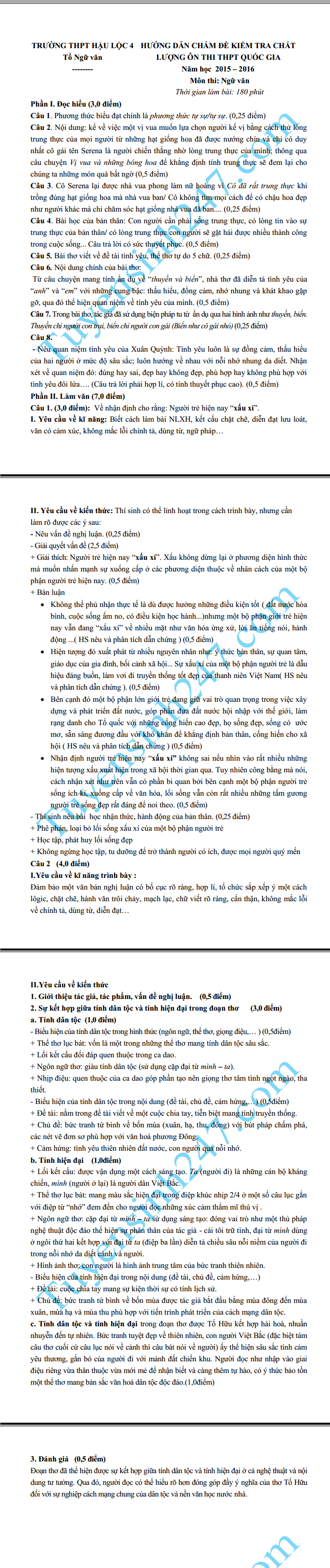 De thi thu THPT Quoc gia mon Van nam 2016 - THPT Hau Loc 4