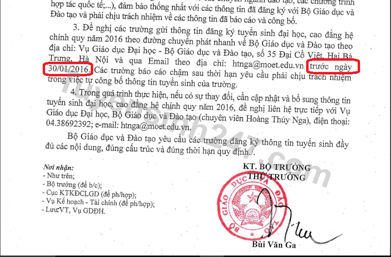 Cong bo quy che tuyen sinh 2016 trong tuan toi