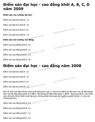 Nam 2016 van co diem san - Nguong dam bao chat luong