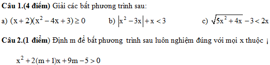 De kiem tra giua ki 2 lop 10 mon Toan nam 2016 - THPT Thu Duc