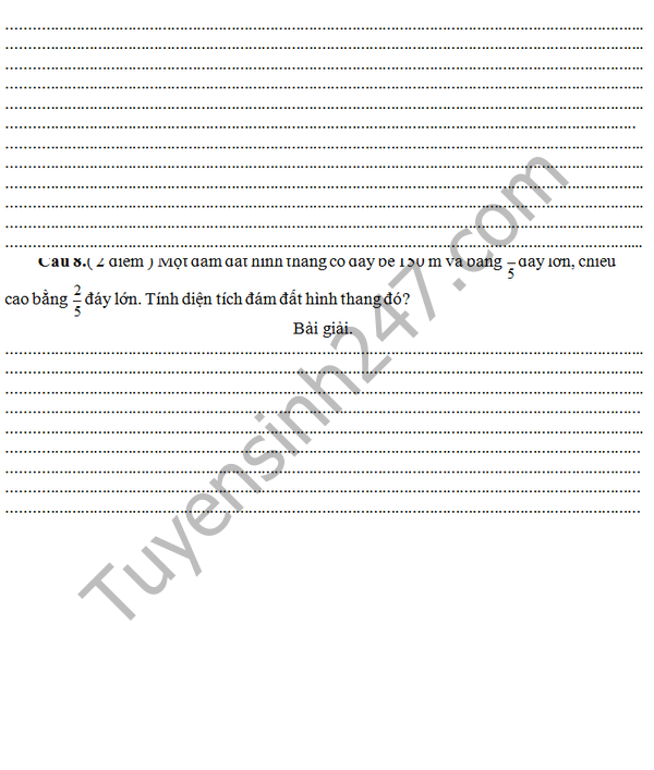 De thi hoc ki 2 lop 5  mon Toan – TH so 2 An Duc 2016