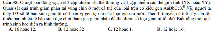 De thi thu THPTQG 2016 mon Sinh - THPT Cao Nguyen lan 1