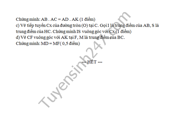 De thi hoc ki 2 lop 9 mon Toan - TH&THCS&THPT Quoc Te 2016