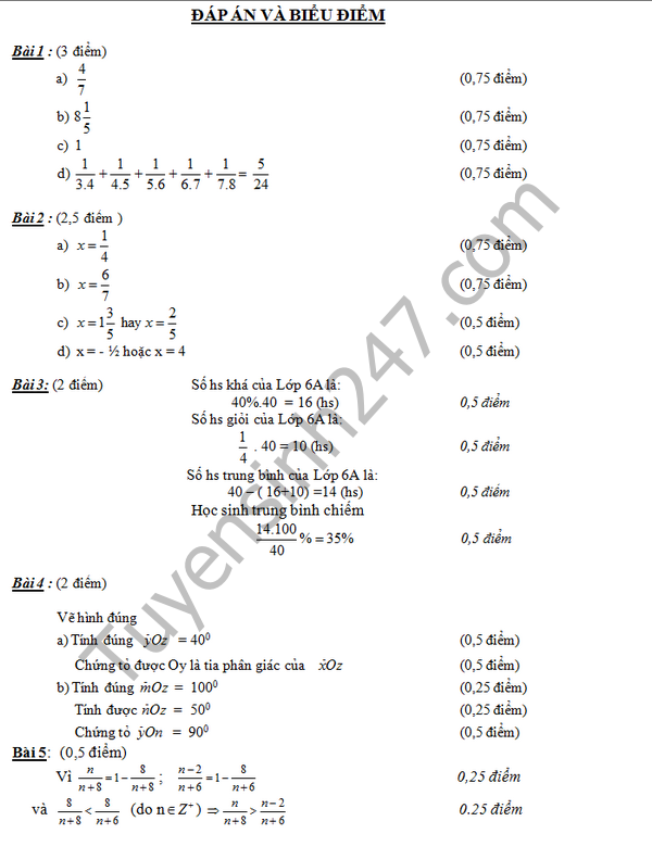 De thi hoc ki 2 lop 6 mon Toan - TH&THCS&THPT Viet Uc 2016
