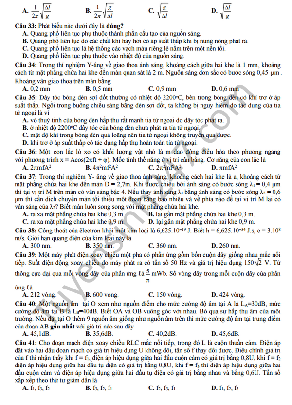 De thi thu THPT Quoc gia mon Vat ly 2016 - THPT Yen Lac lan 5