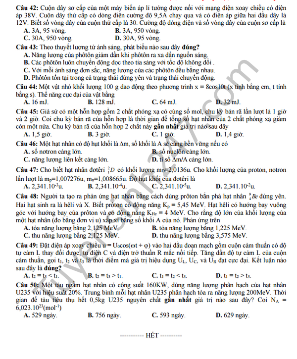 De thi thu THPT Quoc gia mon Vat ly 2016 - THPT Yen Lac lan 5