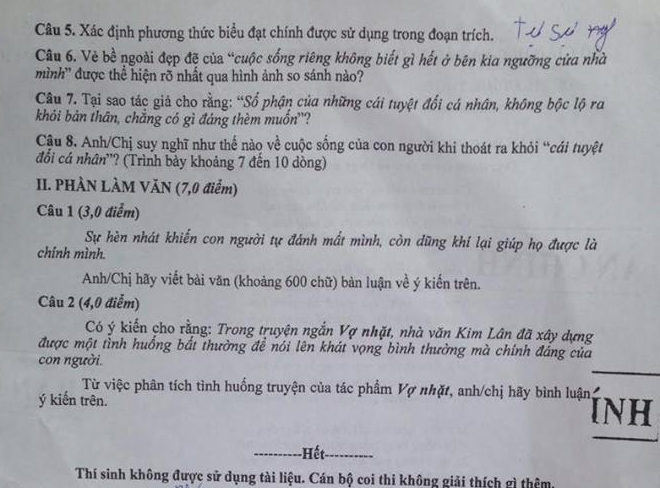 Huong dan giai de thi THPT Quoc gia mon Van nam 2016