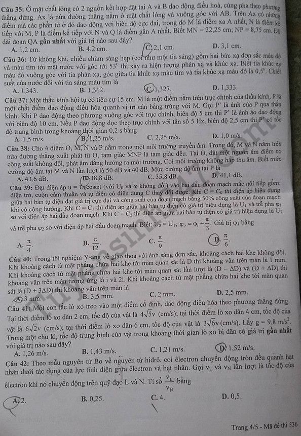 Huong dan giai de thi THPT Quoc gia mon Ly nam 2016