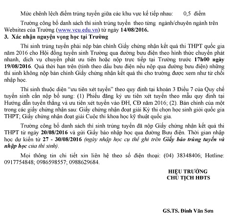 Diem chuan truong Dai hoc Thuong Mai 2016