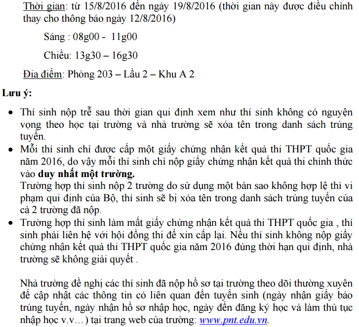 DH Y Khoa Pham Ngoc Thach cong bo diem chuan dot 1 nam 2016