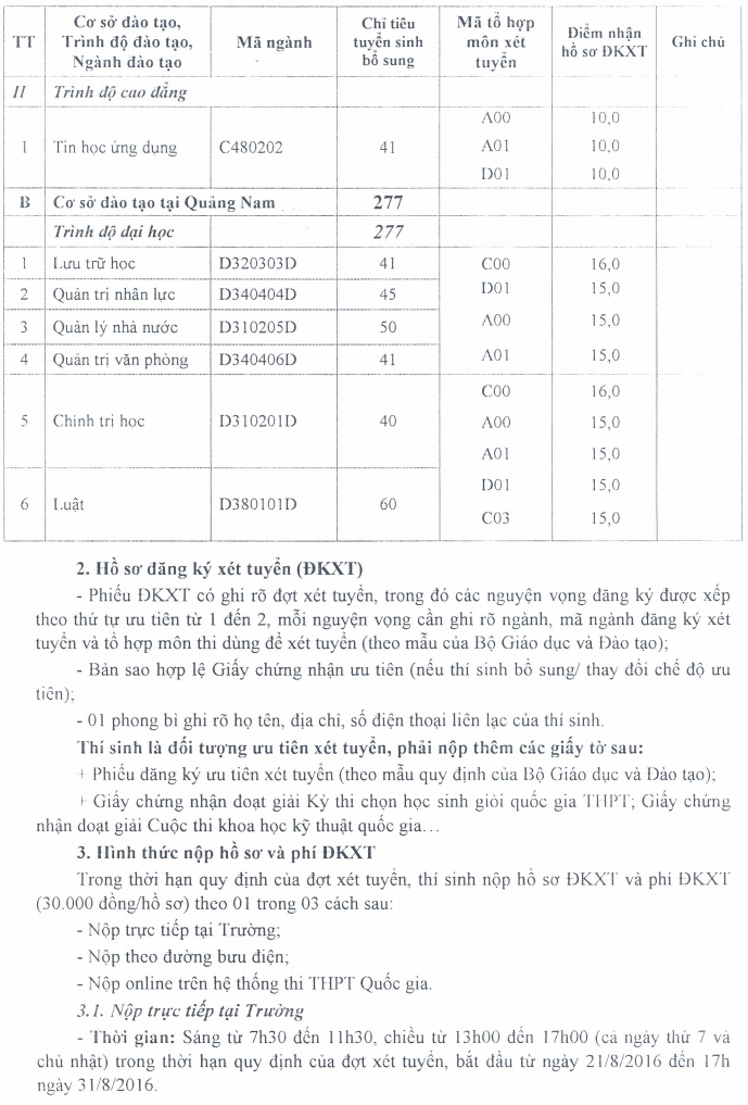 Dại học Nọi Vụ Hà Nọi xét tuyẻn NVBS dọt 1 nam 2016