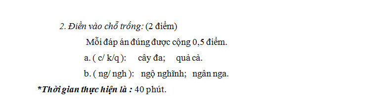 De kiem tra cuoi ki I mon Tieng Viet 1 cua truong TH Tay Giang 2016