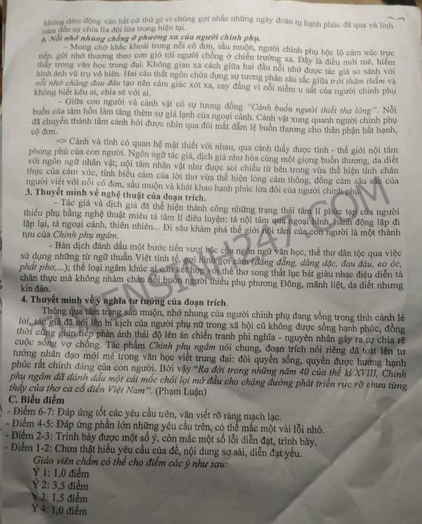 De thi hoc ki 2 mon Van lop 10 - So GD Bac Ninh 2017 - Co loi giai chi tiet