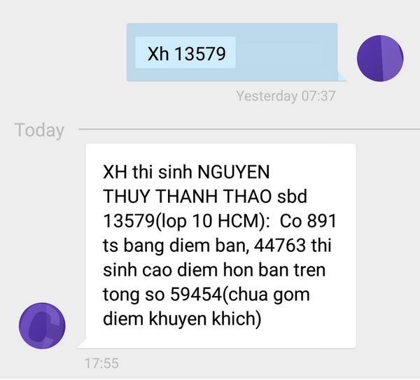 Tra cuu xep hang diem thi lop 10 TPHCM 2017
