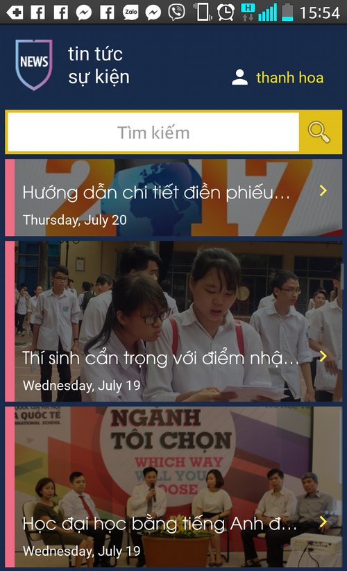 Khoa Quoc te - DHQGHN trien khai ung dung tuyen sinh tren thiet bi thong minh