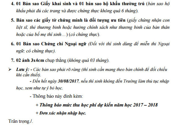 Thu tuc nhap hoc Dai hoc Y Khoa Pham Ngoc Thach  2017