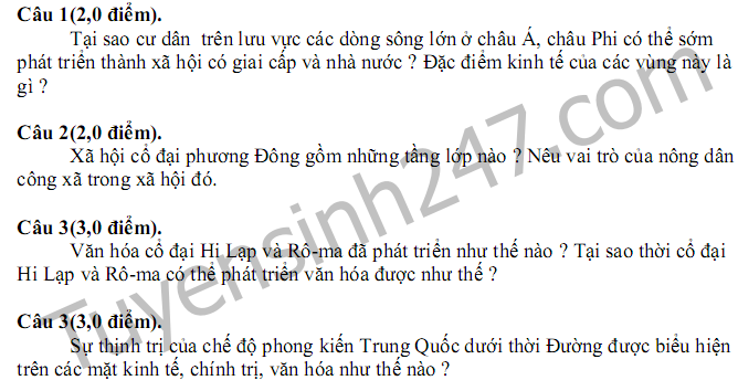 De thi giua hoc ki 1 lop 10 mon Su nam 2017