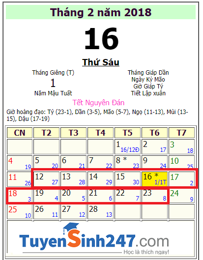 Hoc sinh HCM nghi tet am lich 2018 la 16 ngay.