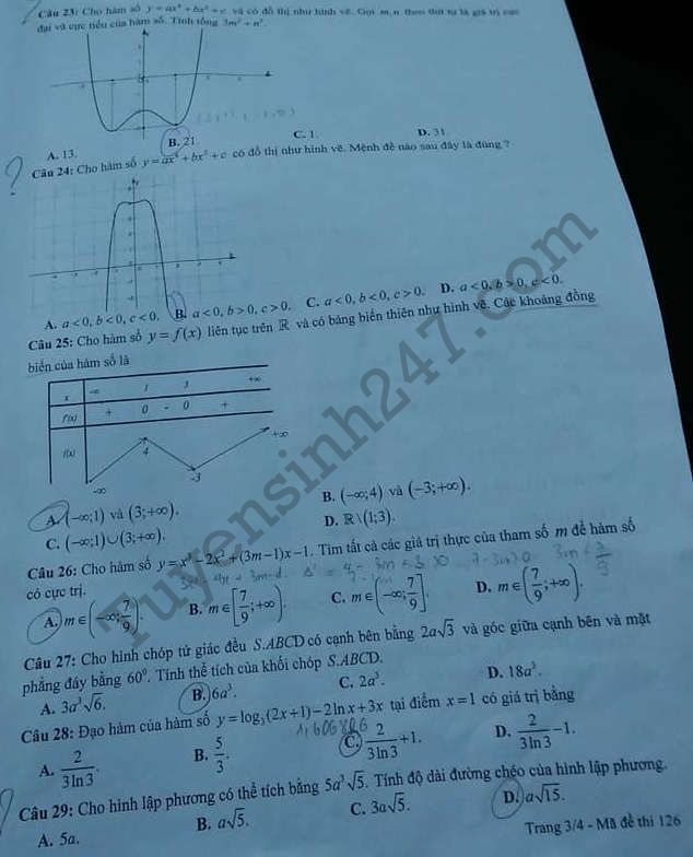 De thi hoc ki 1 lop 12 mon Toan - So GD Bac Giang 2017 - 2018