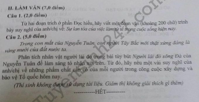 De thi ki 1 lop 12 mon Van So GD Ha Nam 2017 - 2018
