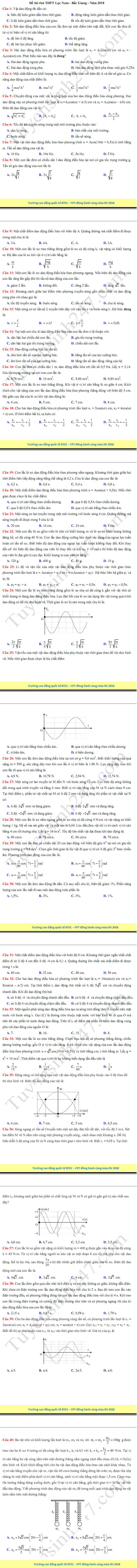 De thi thu THPT Quoc gia mon Ly 2018 - THPT Luc Nam