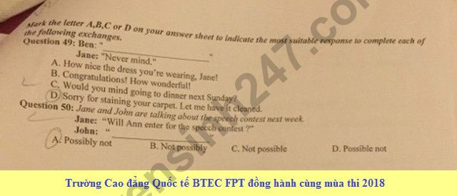 De thi thu THPTQG mon Anh 2018 THPT Quang Xuong lan 1