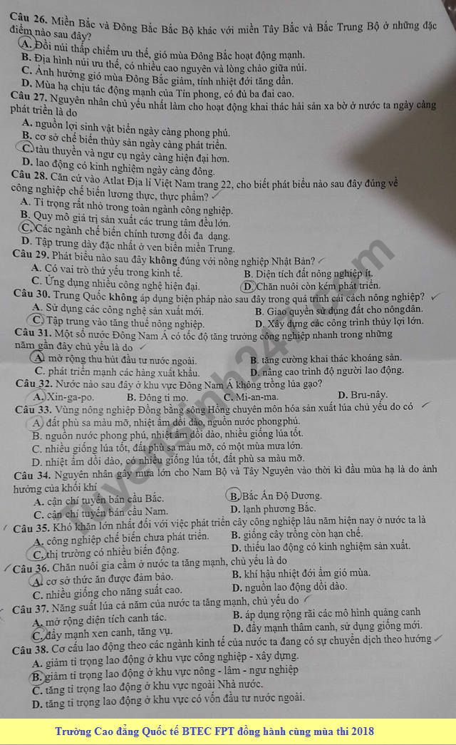 De thi thu THPT Quoc gia mon Dia Chuyen Le Quy Don lan 2 2018
