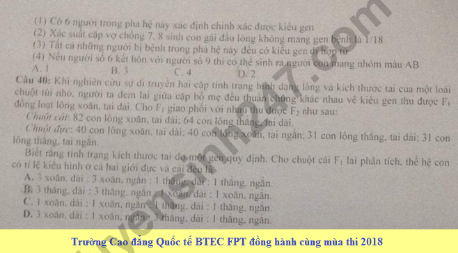 De thi thu THPTQG mon Sinh Chuyen Phan Ngoc Hien 2018