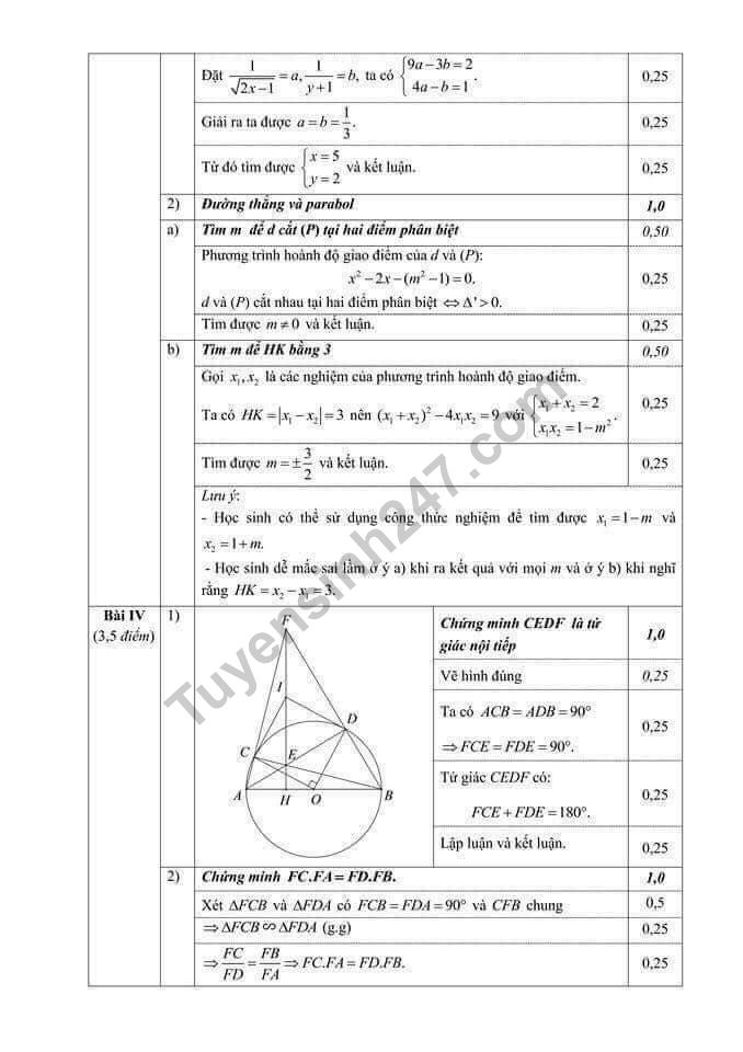De thi ki 2 lop 9 mon Toan - Quan Hoan Kiem 2018