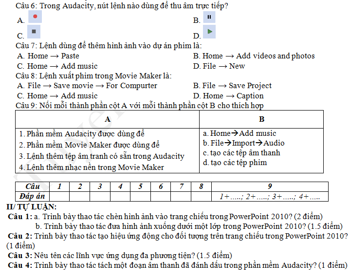 De thi hoc ki 2 lop 9 mon Tin 2018 - THCS Vo Xan