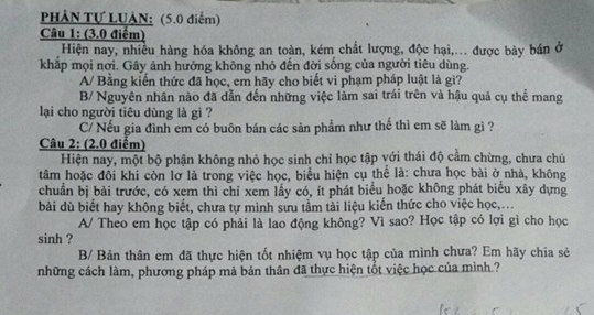 De thi ki 2 lop 9 mon GDCD 2018 - THCS Phu Thanh
