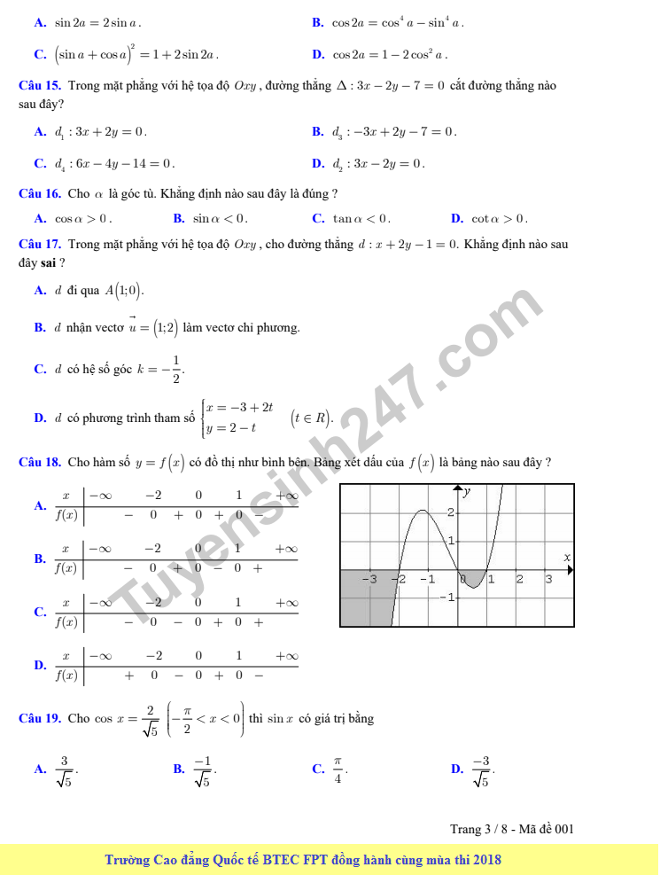 De thi hoc ki 2 mon Toan lop 10 - THPT Tran Bien 2018