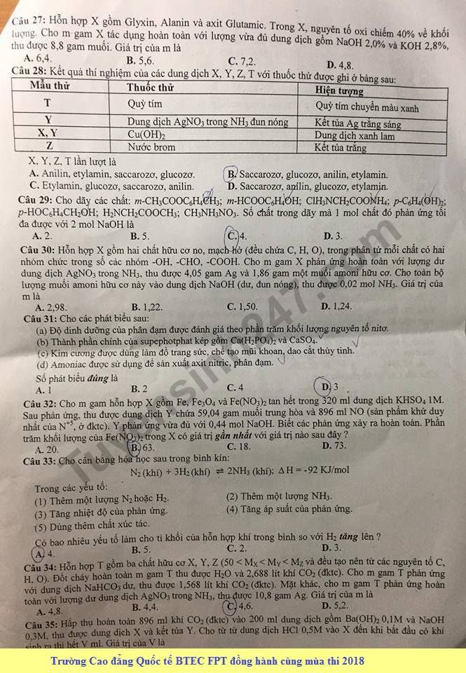 De thi thu THPT QG mon Hoa lan 3 nam 2018 - THPT Chuyen Su Pham